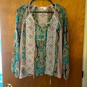 Anthropologie Meadow Rue Giada Crochet Blouse